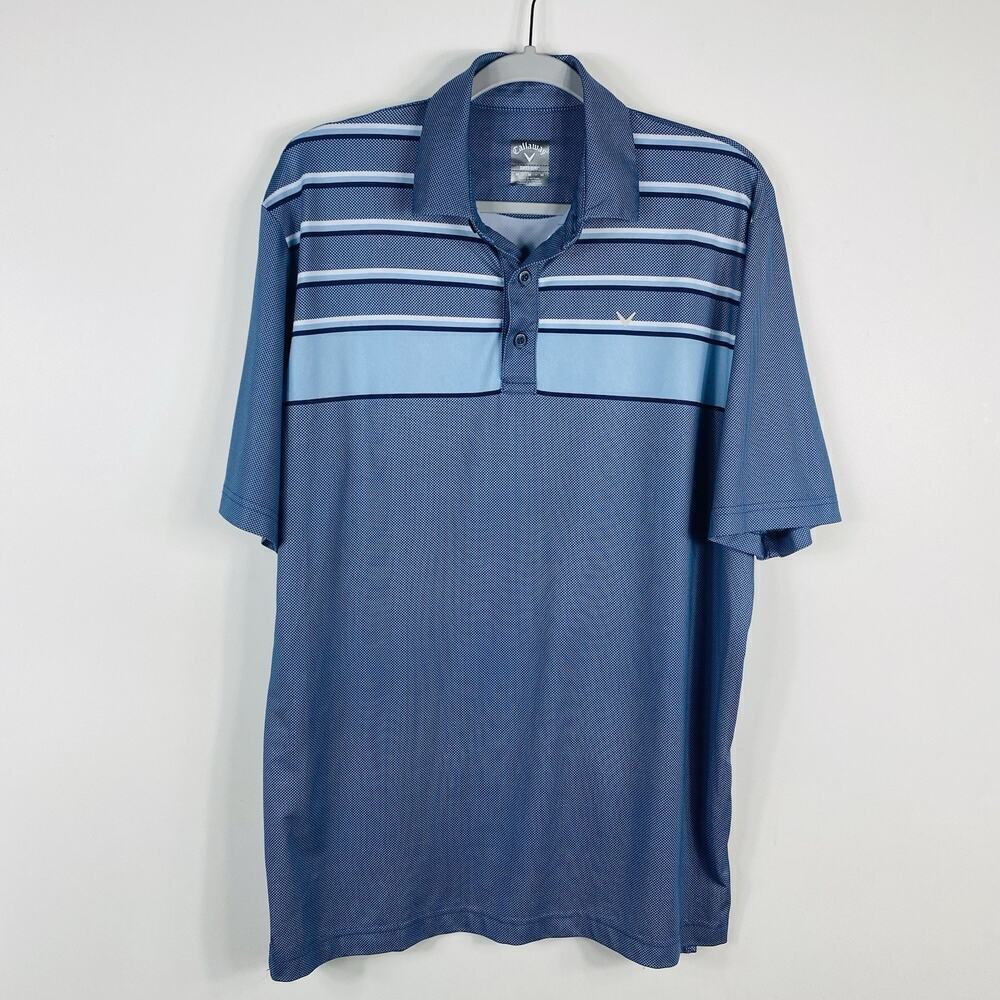 Callaway Size Medium Opti-Dri Short Sleeve Polo Shirt Blue